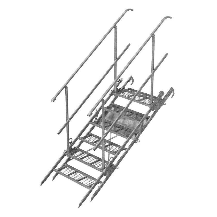 Steel 6 Step Stairway with Handrails