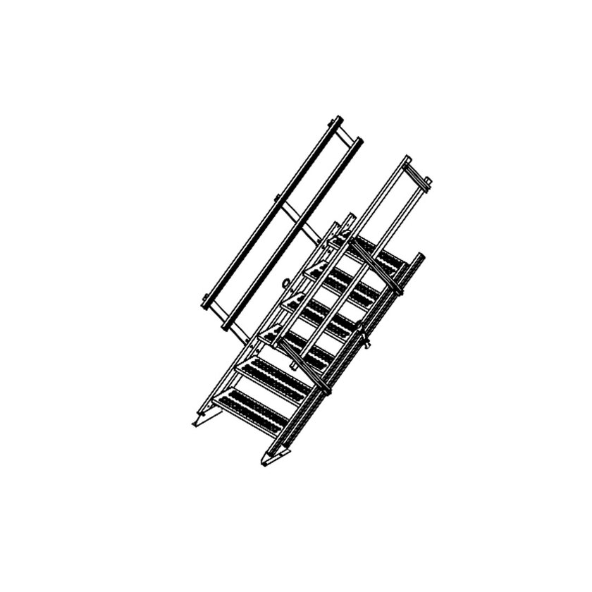 Aluminium 6 Step Stairway with Handrails