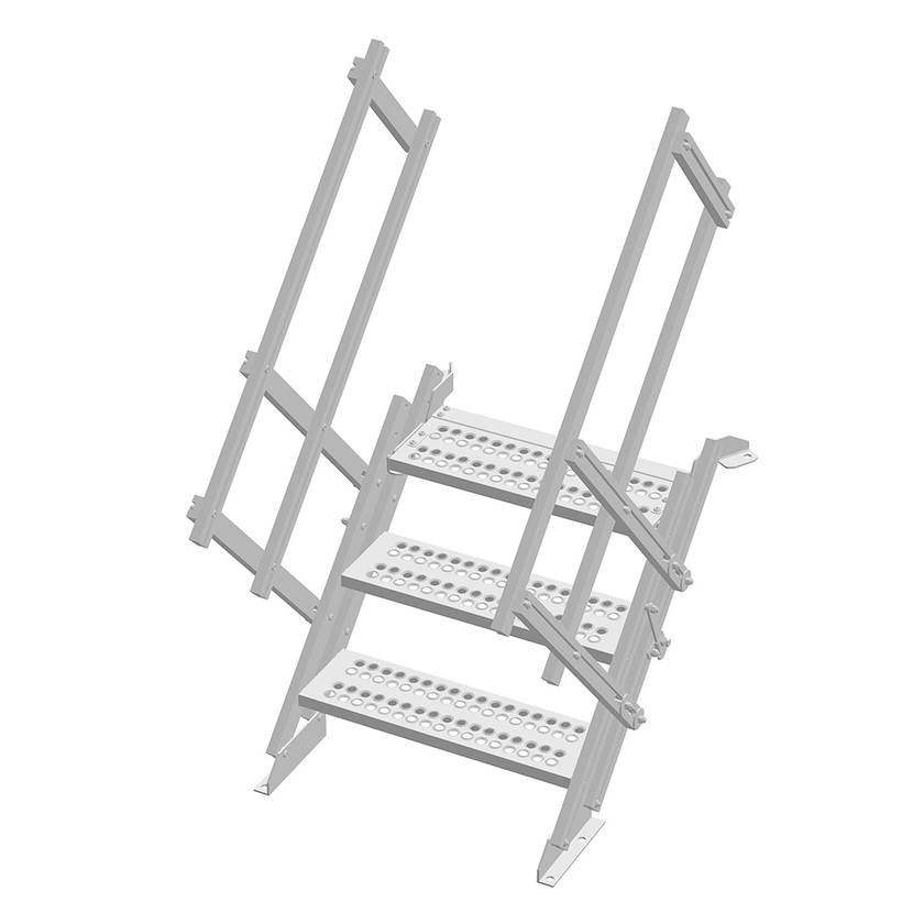 Aluminium 3 Step Stairway with Handrails